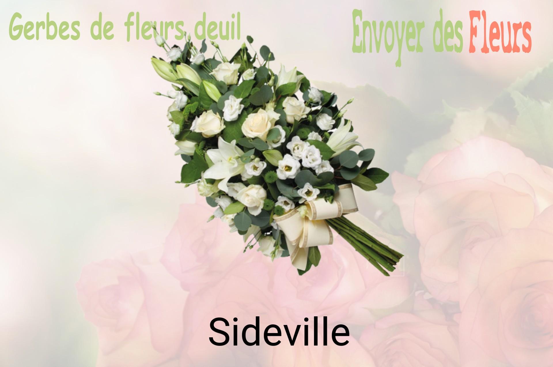 Gerbe de fleurs de deuil livrée à Sideville